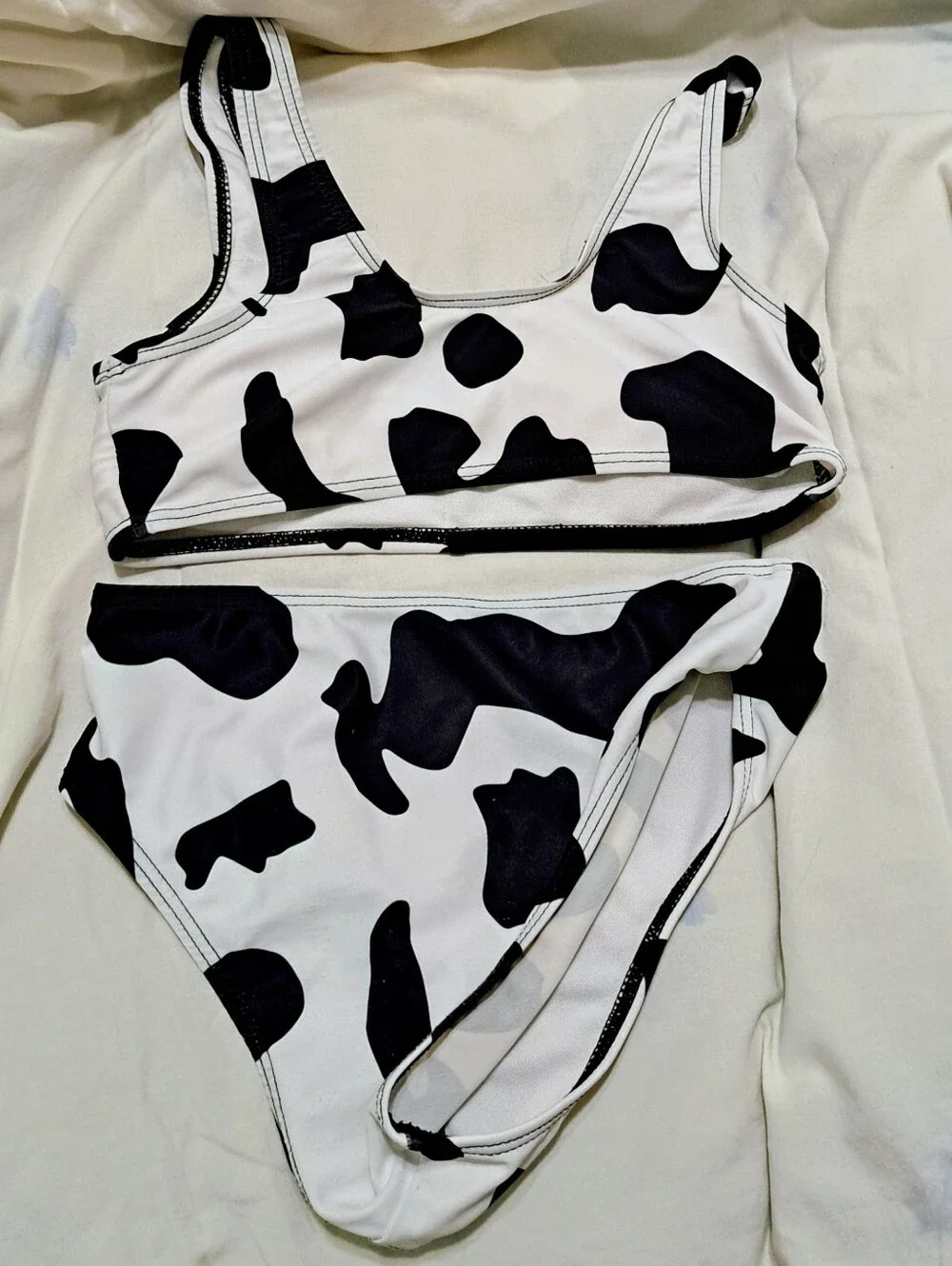 Black & White Cow Print Bikini Set